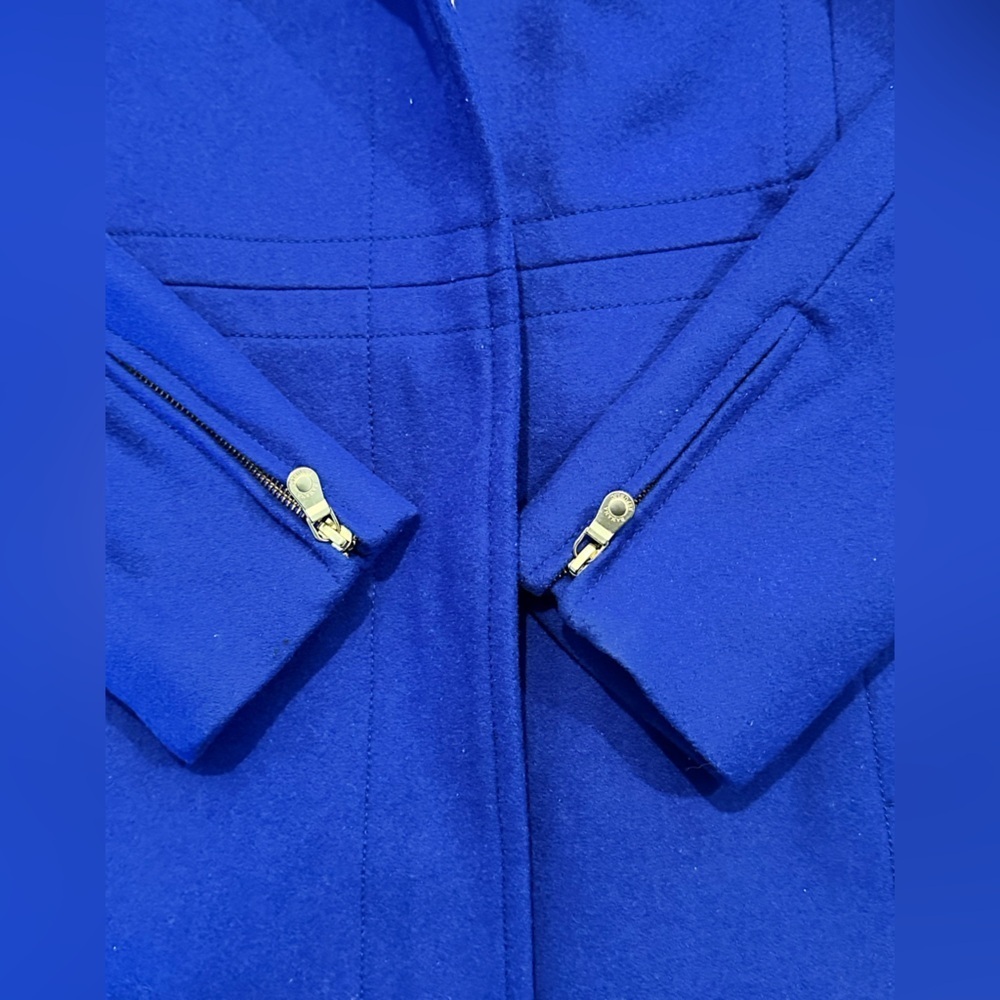 NWOT Banana Republic Cobalt Blue Wool Structured Walking City Coat Size Small - Picture 9 of 12